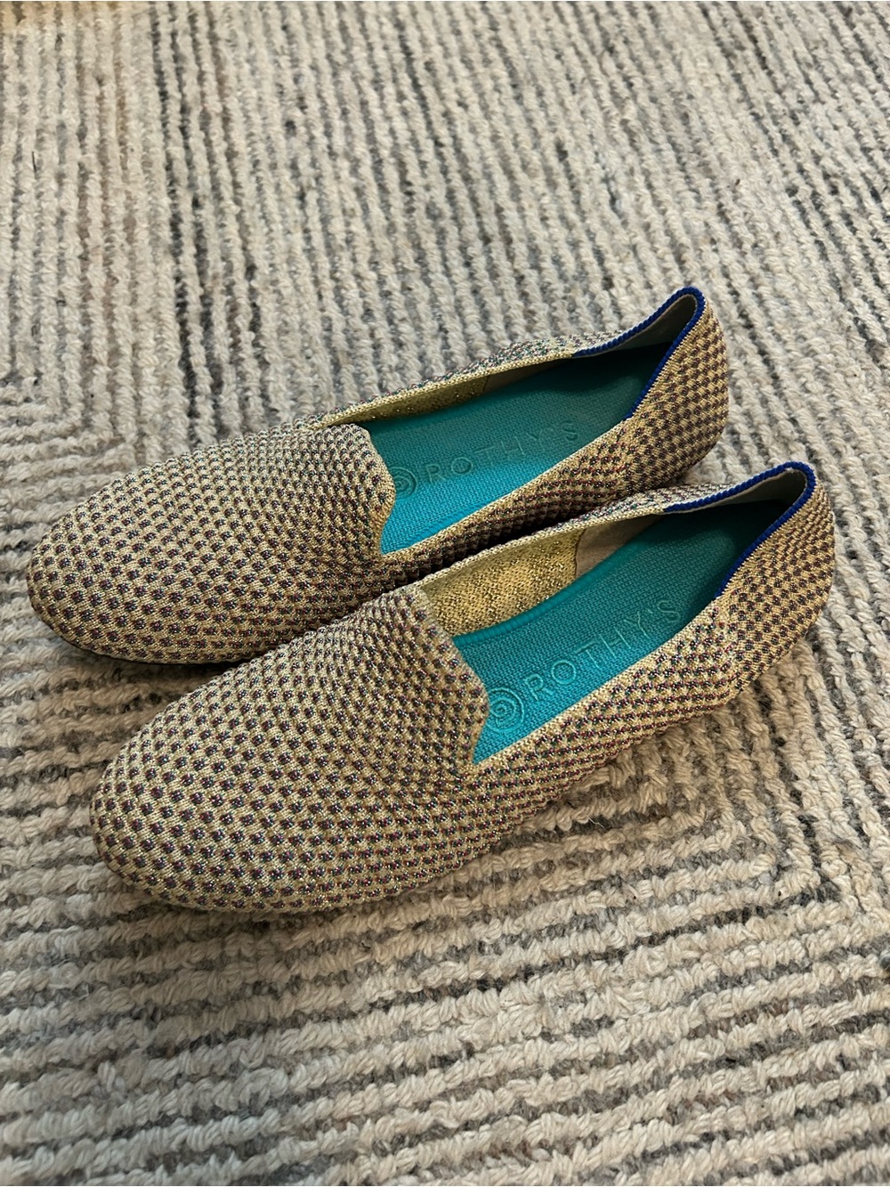 Rothy's Multi Metallic Sparkling Limited Edition The Round Flats Size 8